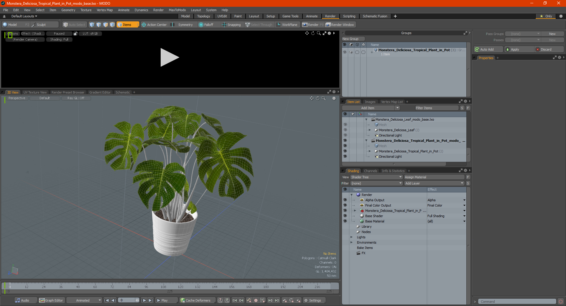 3D model Monstera Deliciosa Tropical Plant in Pot