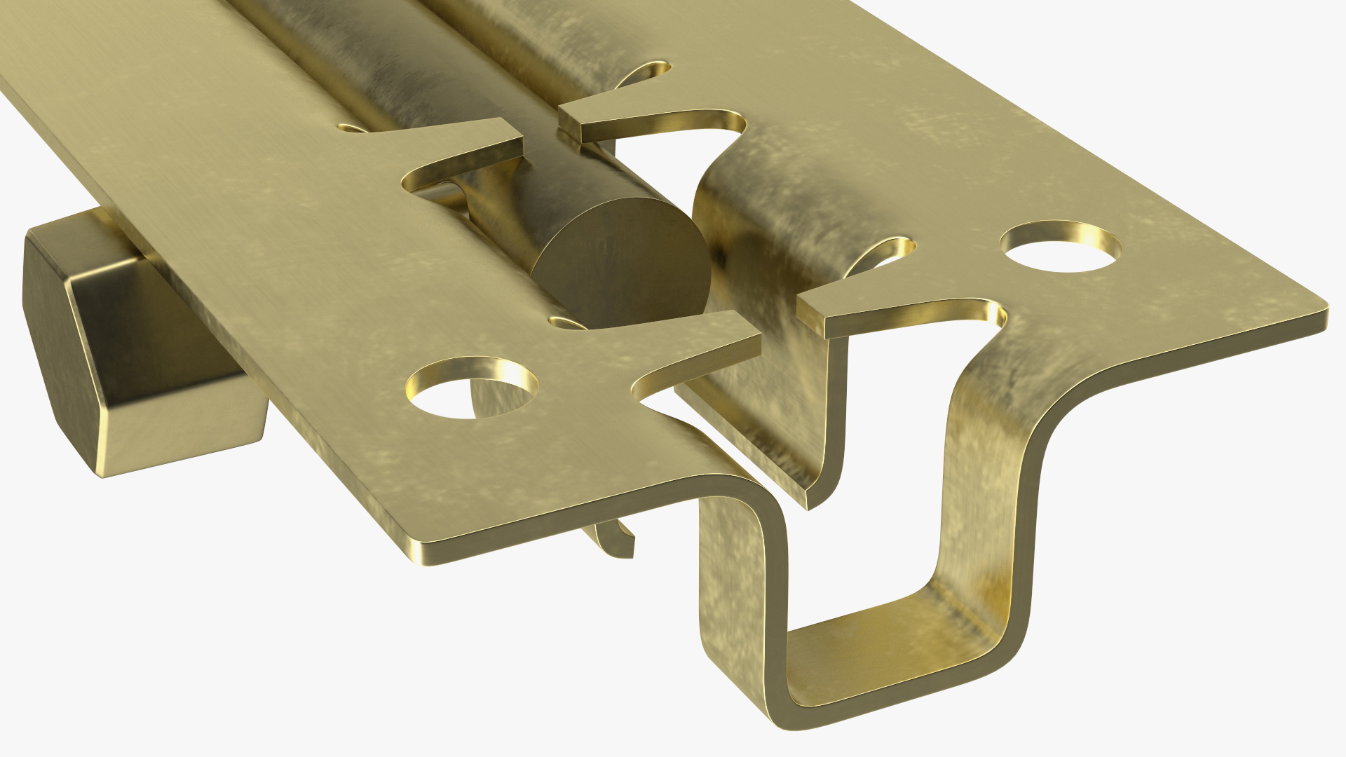 3D Brass Sliding Door Locks Set model