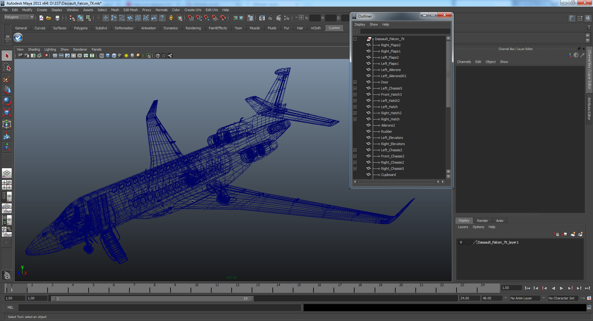 3D Dassault Falcon 7X model