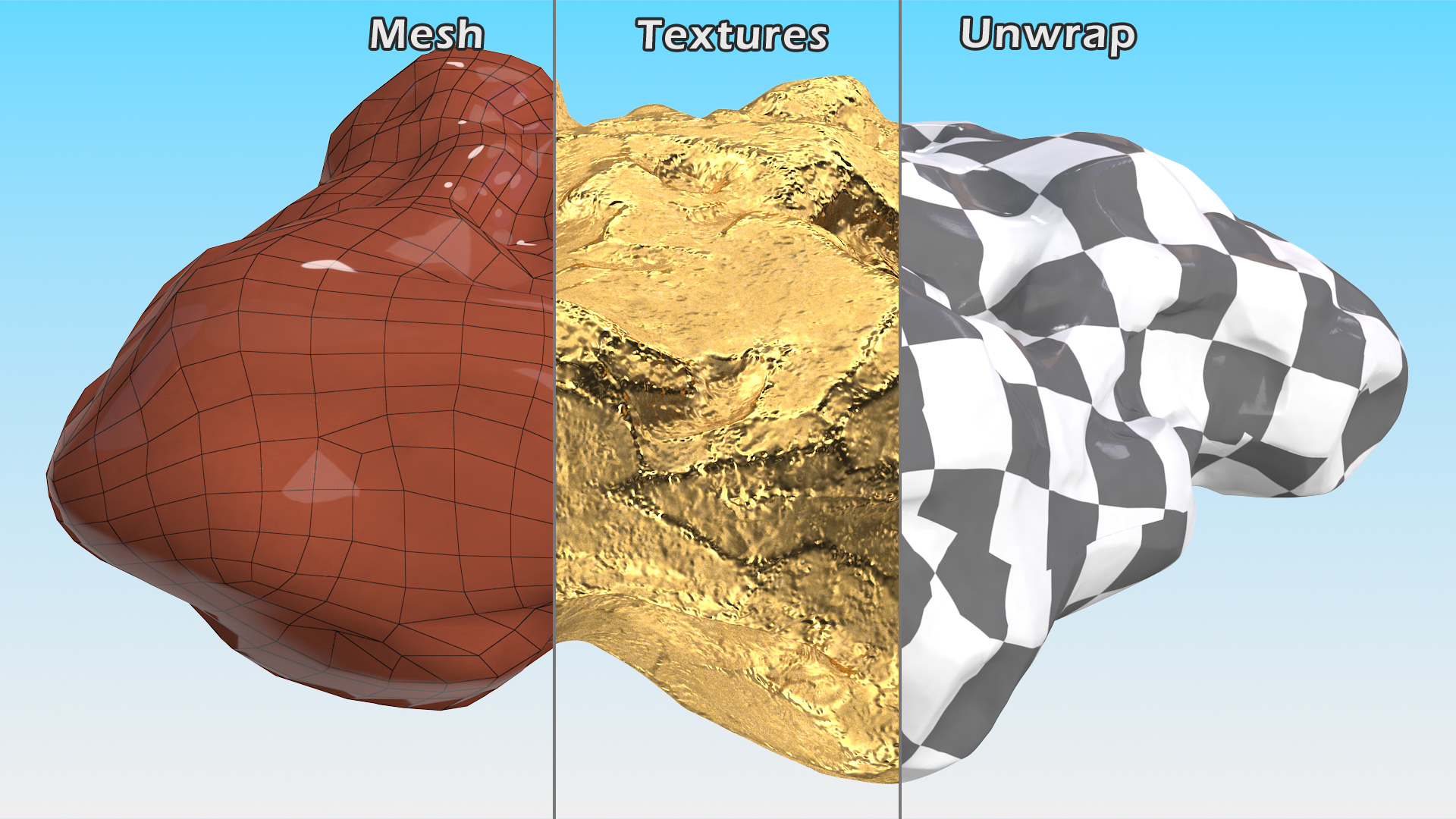 3D model Gold Natural Mineral