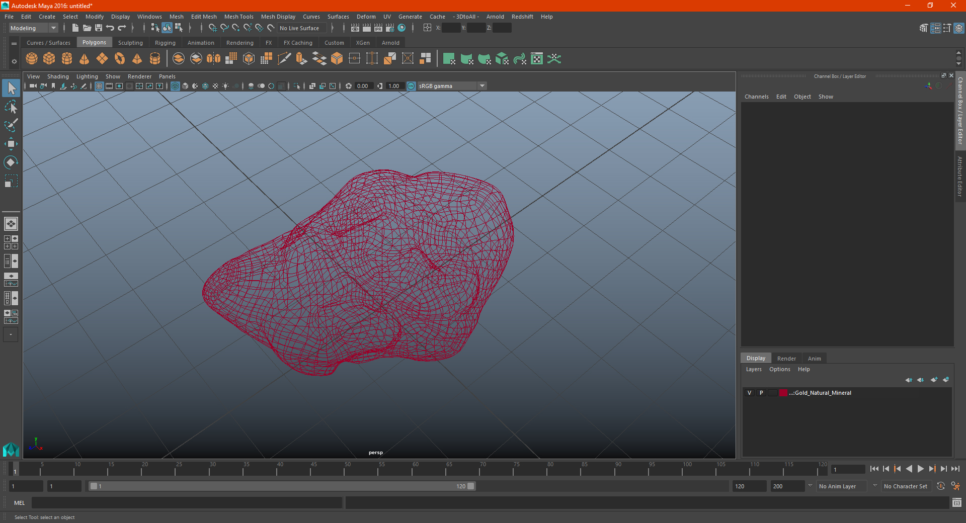 3D model Gold Natural Mineral