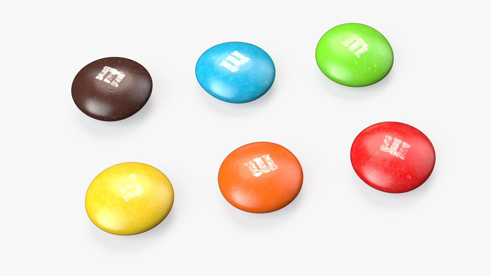 Multicolored M and Ms Candies 3D model