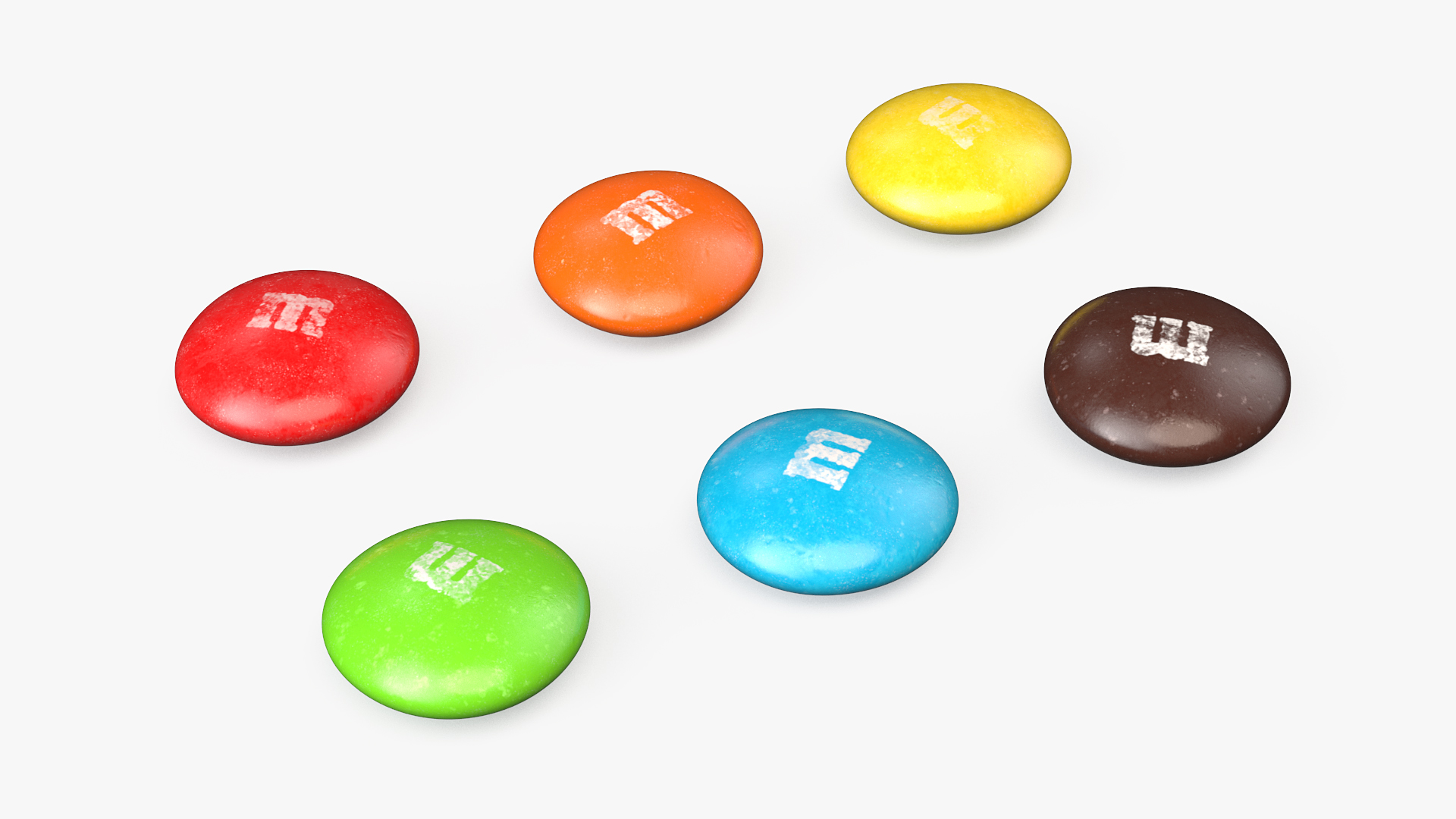 Multicolored M and Ms Candies 3D model