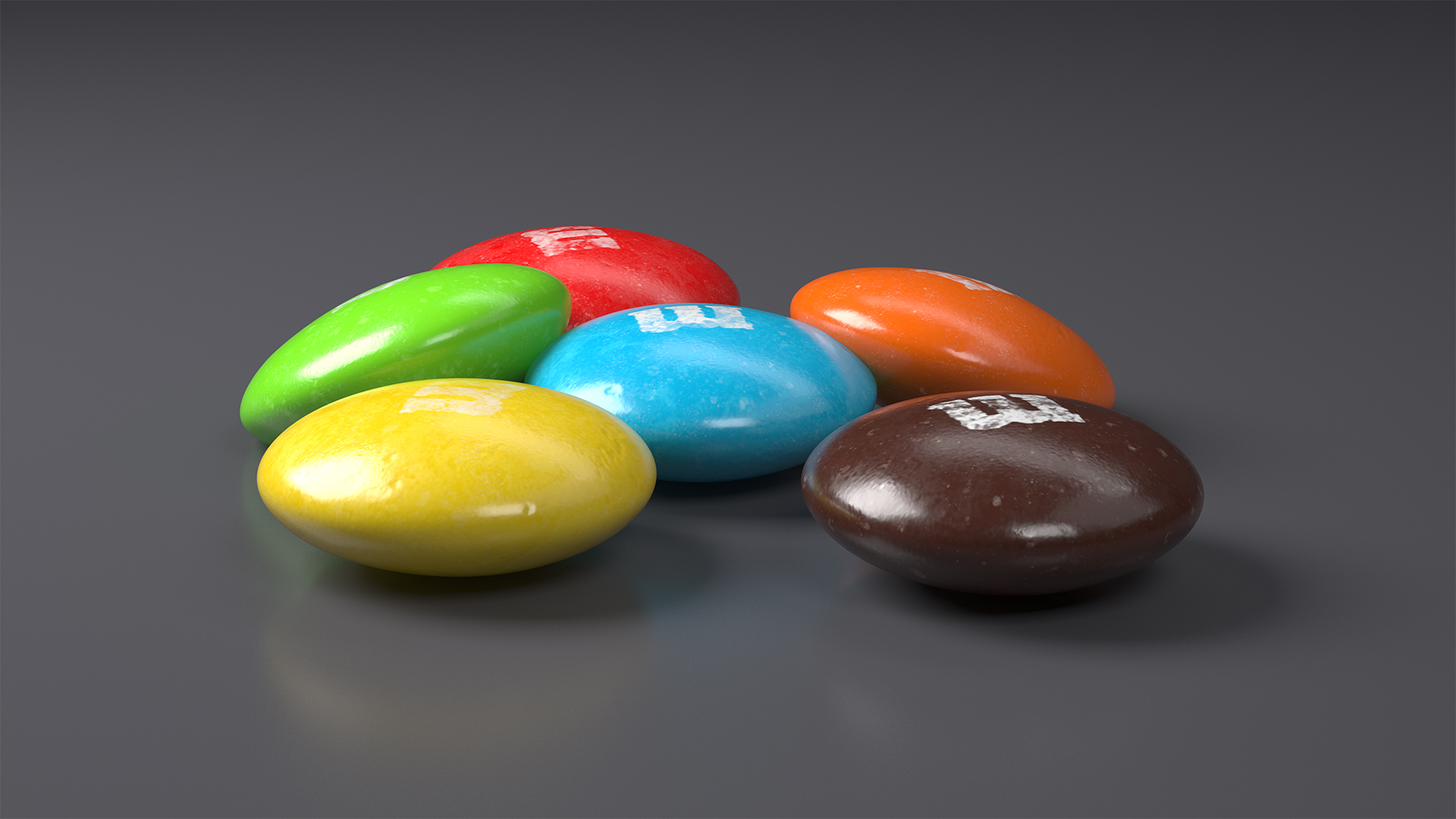 Multicolored M and Ms Candies 3D model