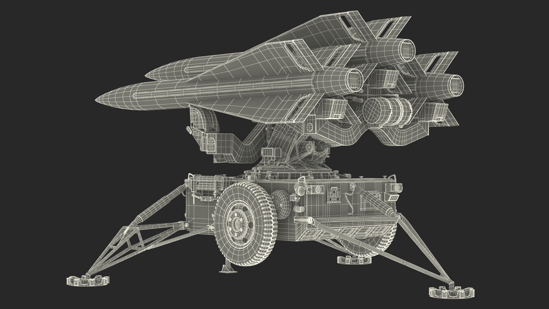 Dark Green MIM23 HAWK Rigged for Maya 3D