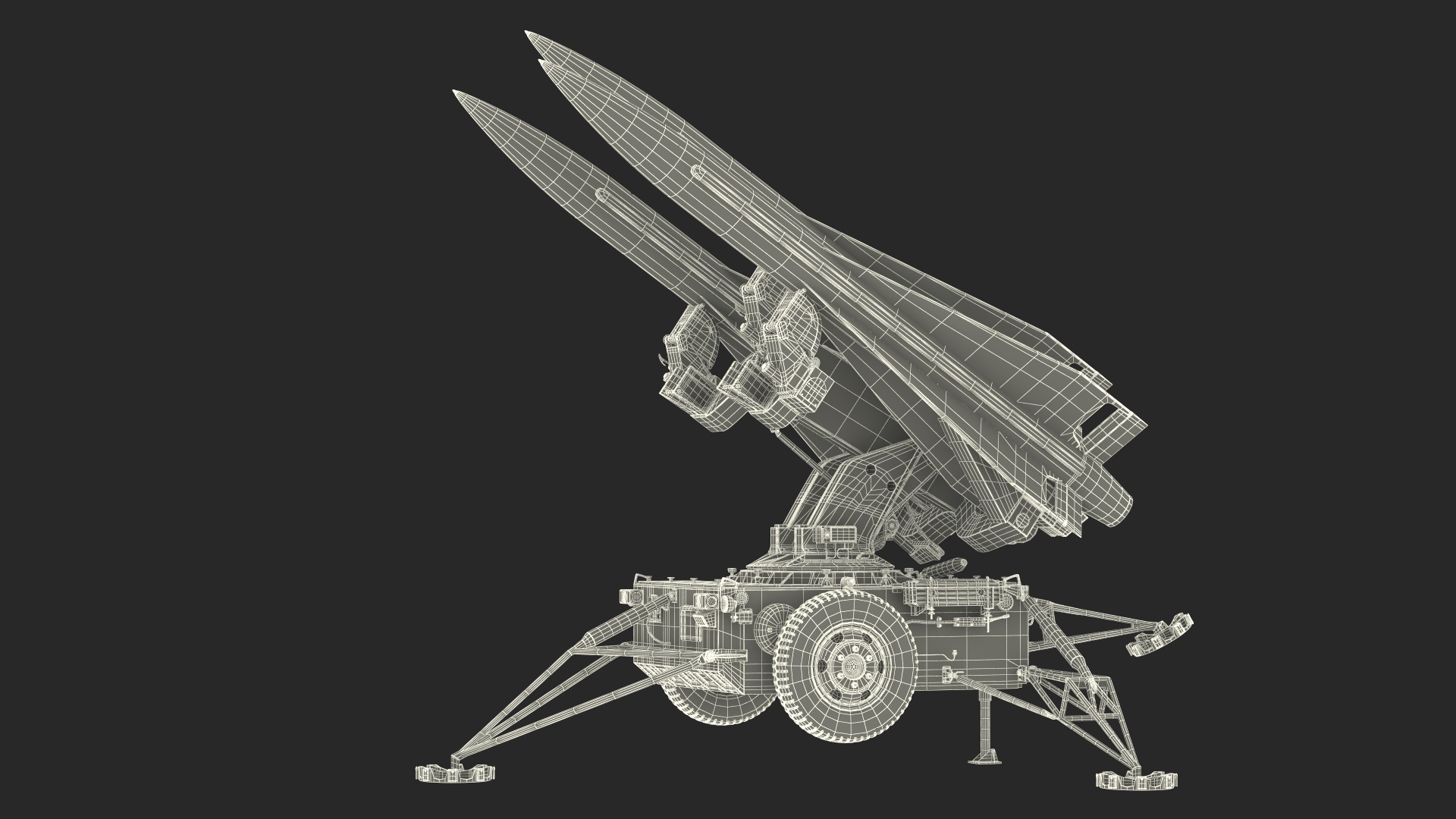 Dark Green MIM23 HAWK Rigged for Maya 3D