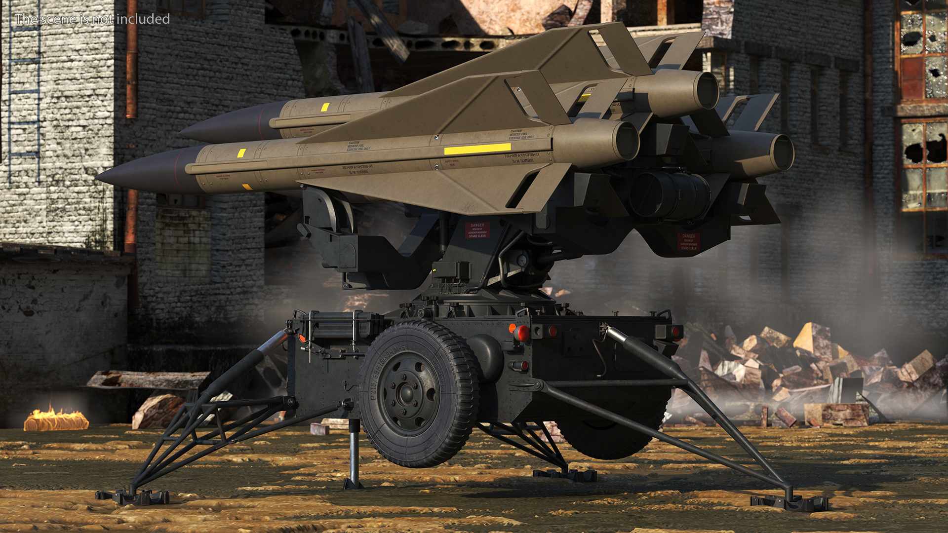 Dark Green MIM23 HAWK Rigged for Maya 3D