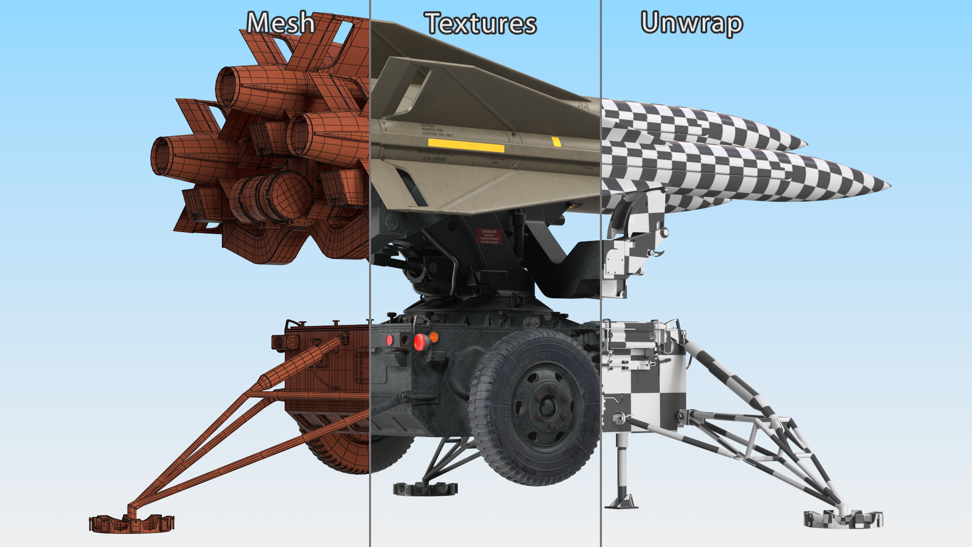 Dark Green MIM23 HAWK Rigged for Maya 3D