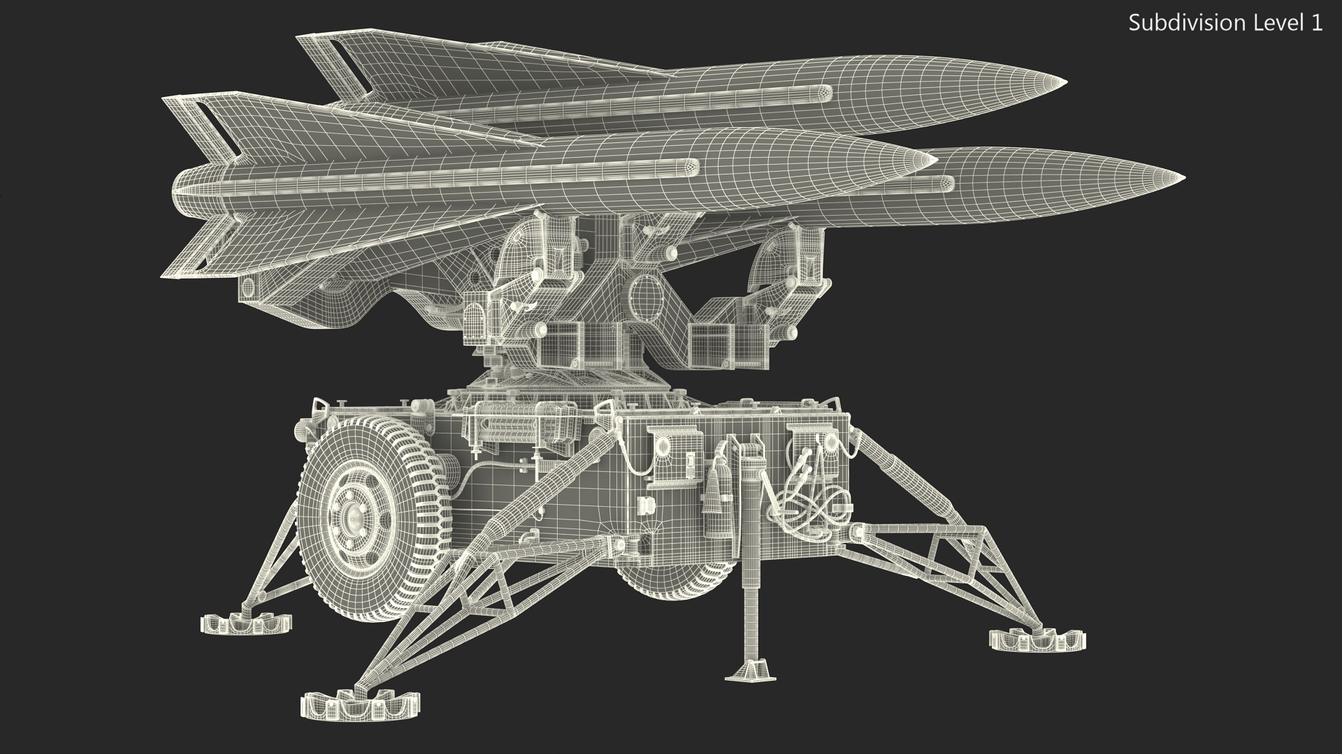 Dark Green MIM23 HAWK Rigged for Maya 3D