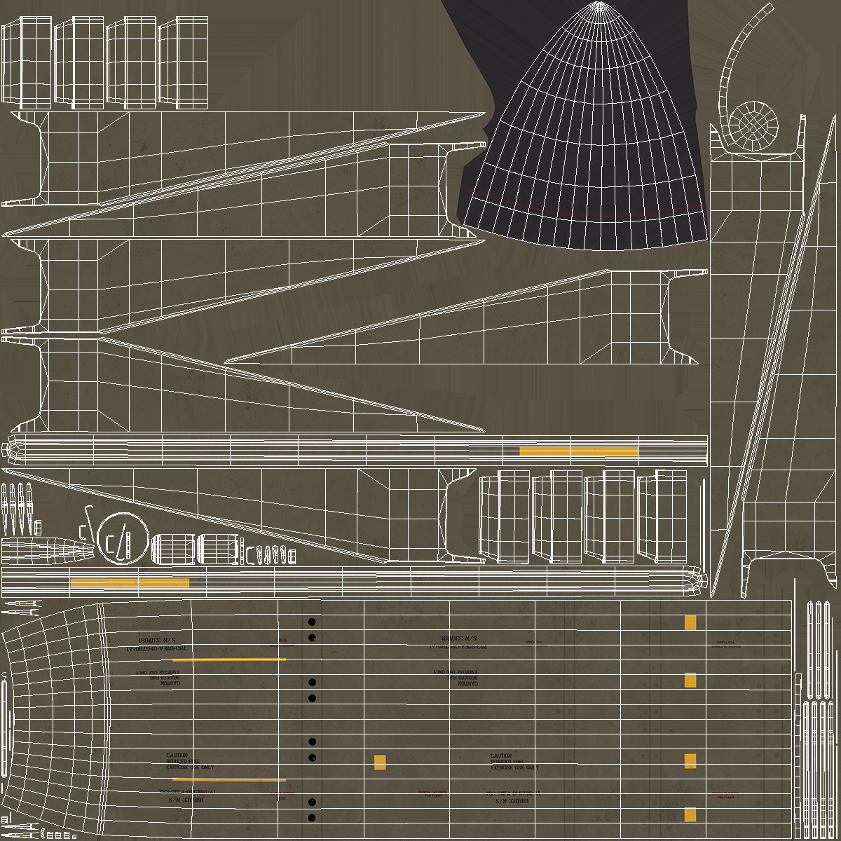 Dark Green MIM23 HAWK Rigged for Maya 3D