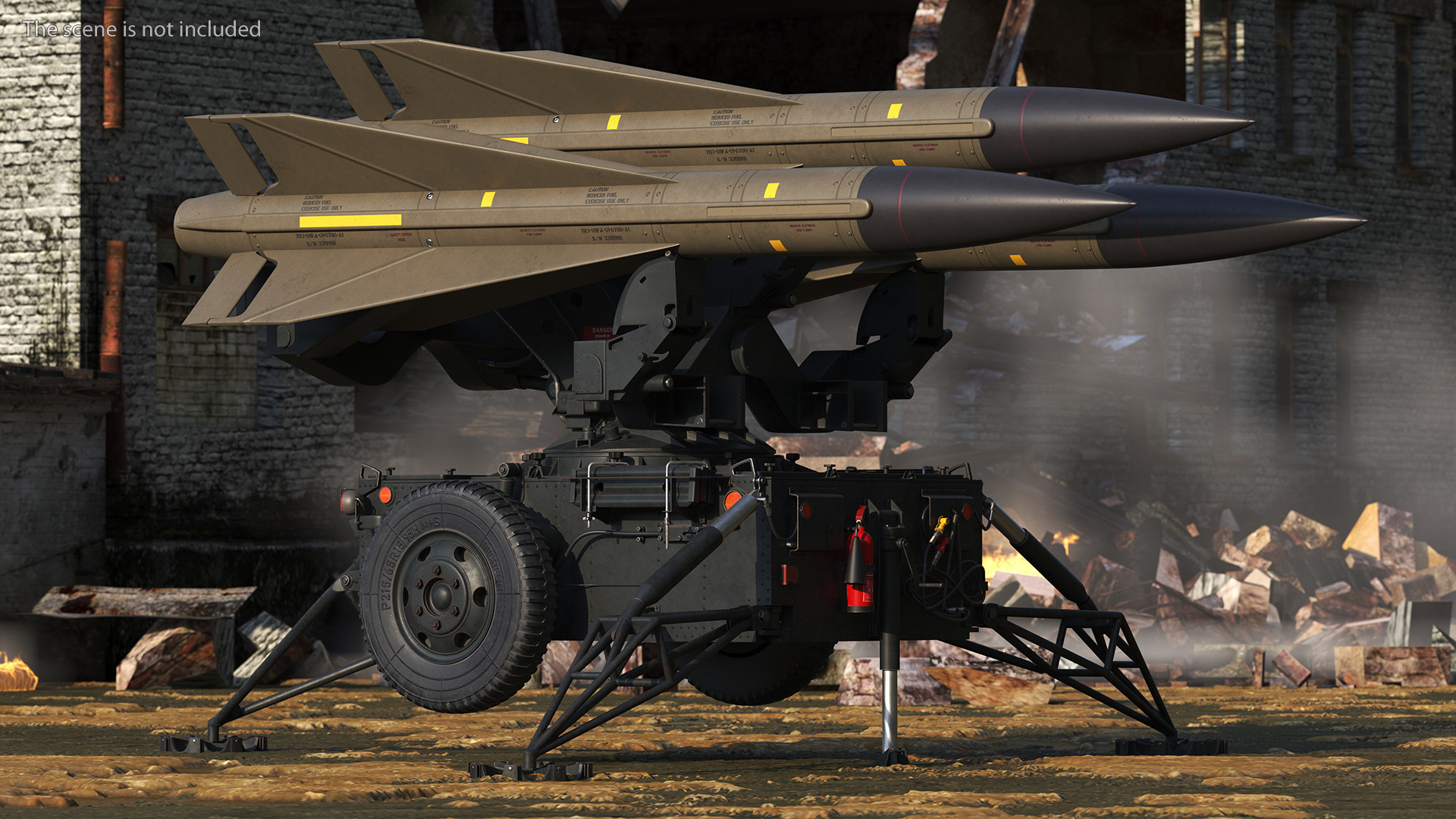 Dark Green MIM23 HAWK Rigged for Maya 3D