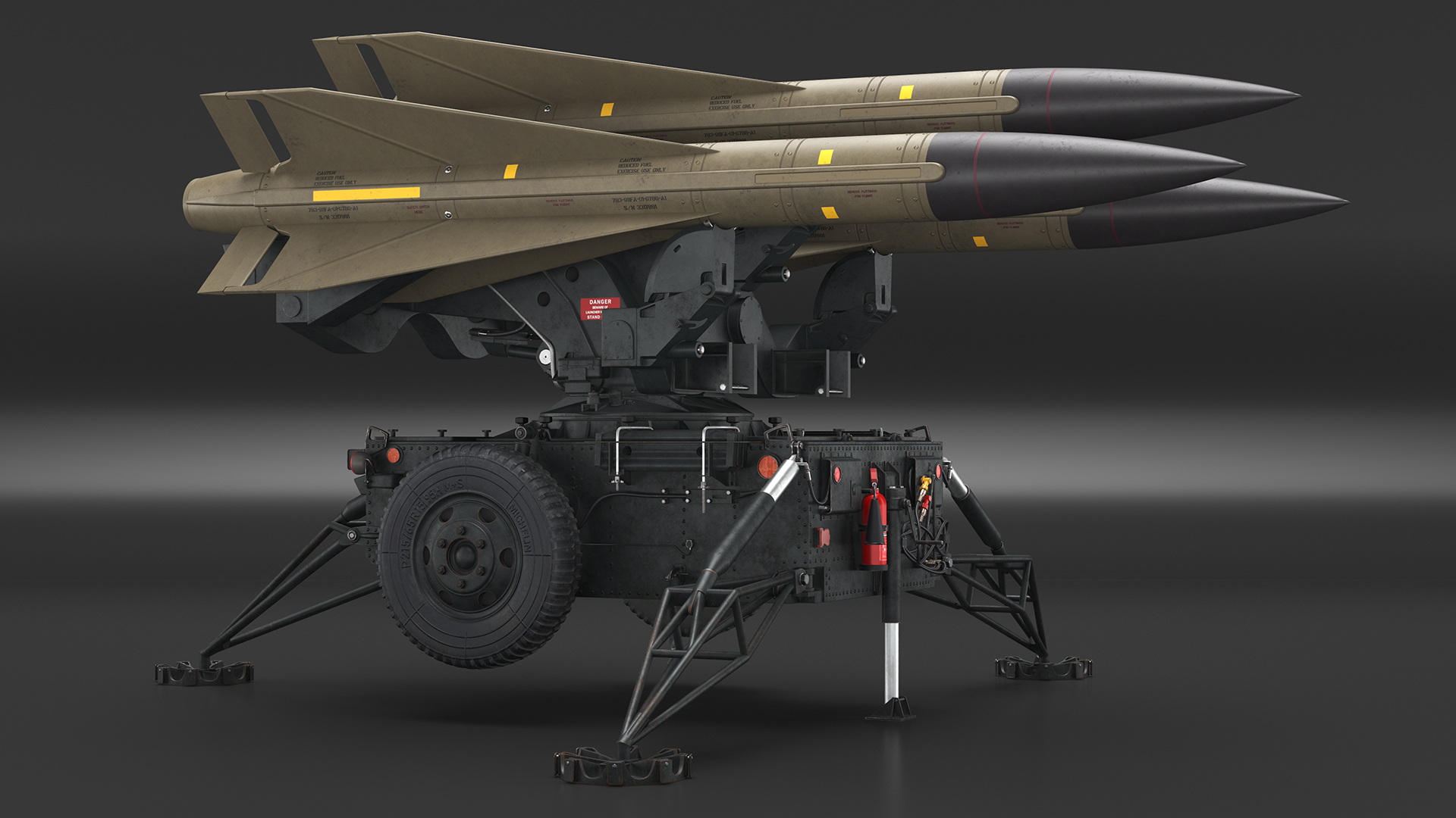 Dark Green MIM23 HAWK Rigged for Maya 3D