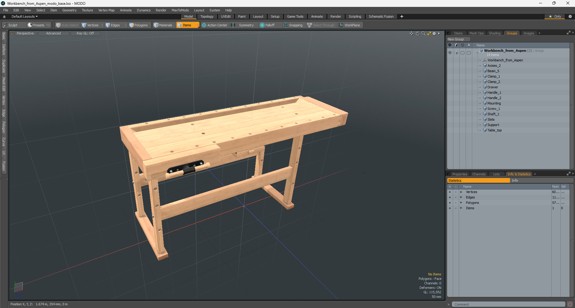 3D model Workbench from Aspen