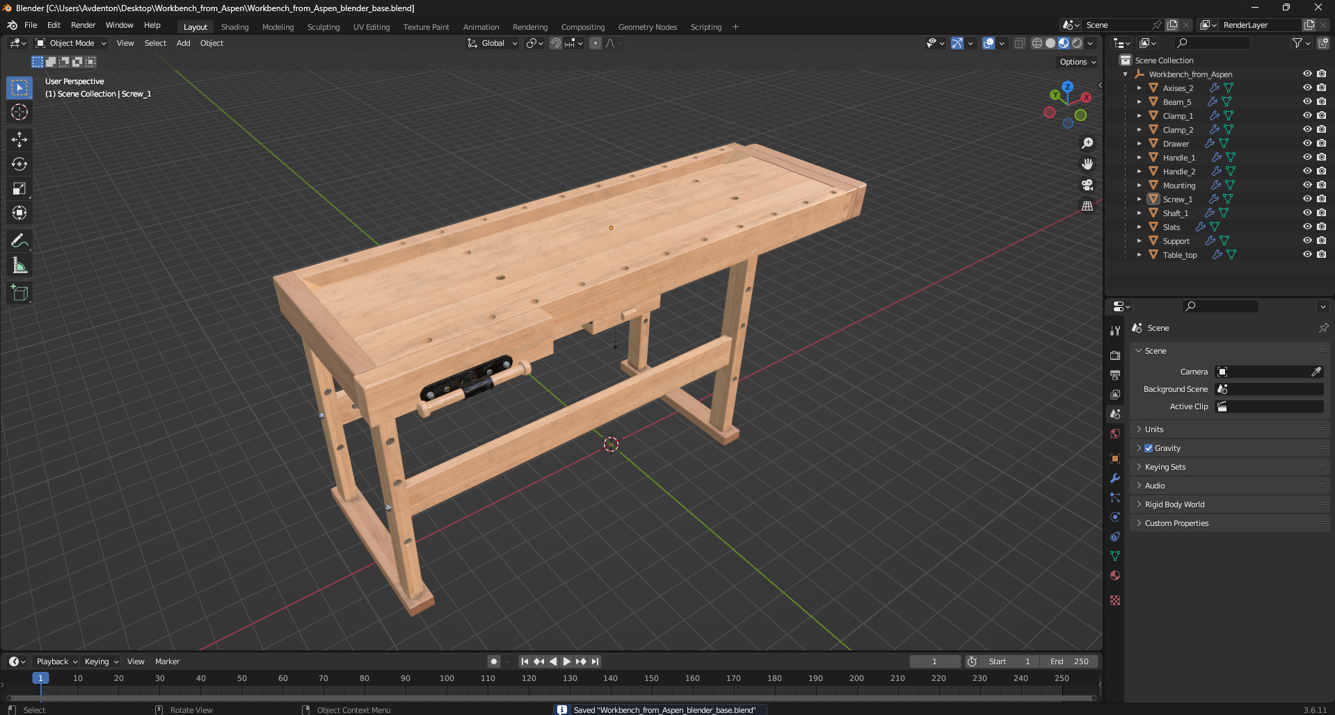 3D model Workbench from Aspen
