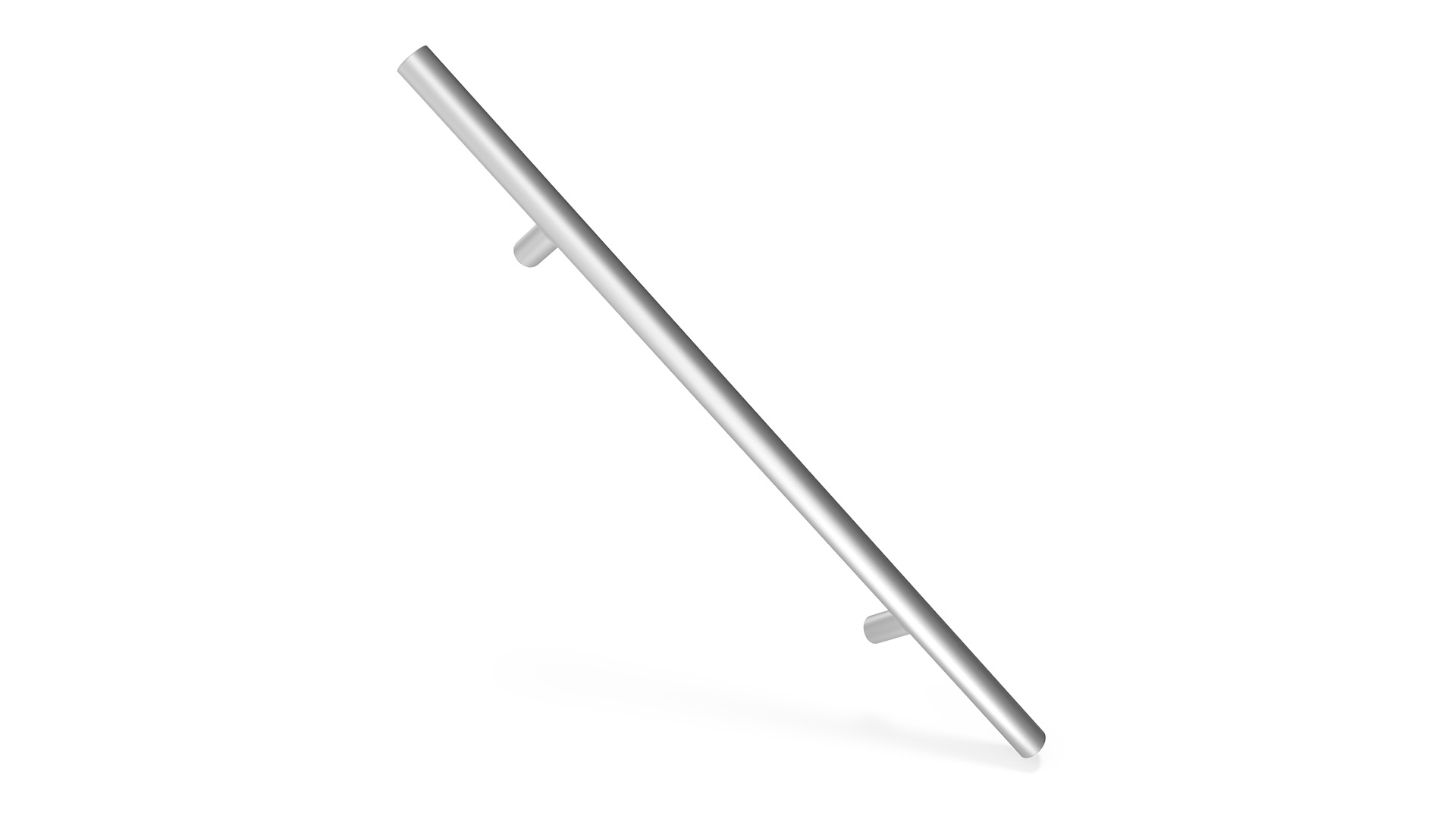Door Handle Straight Round Metal 3D
