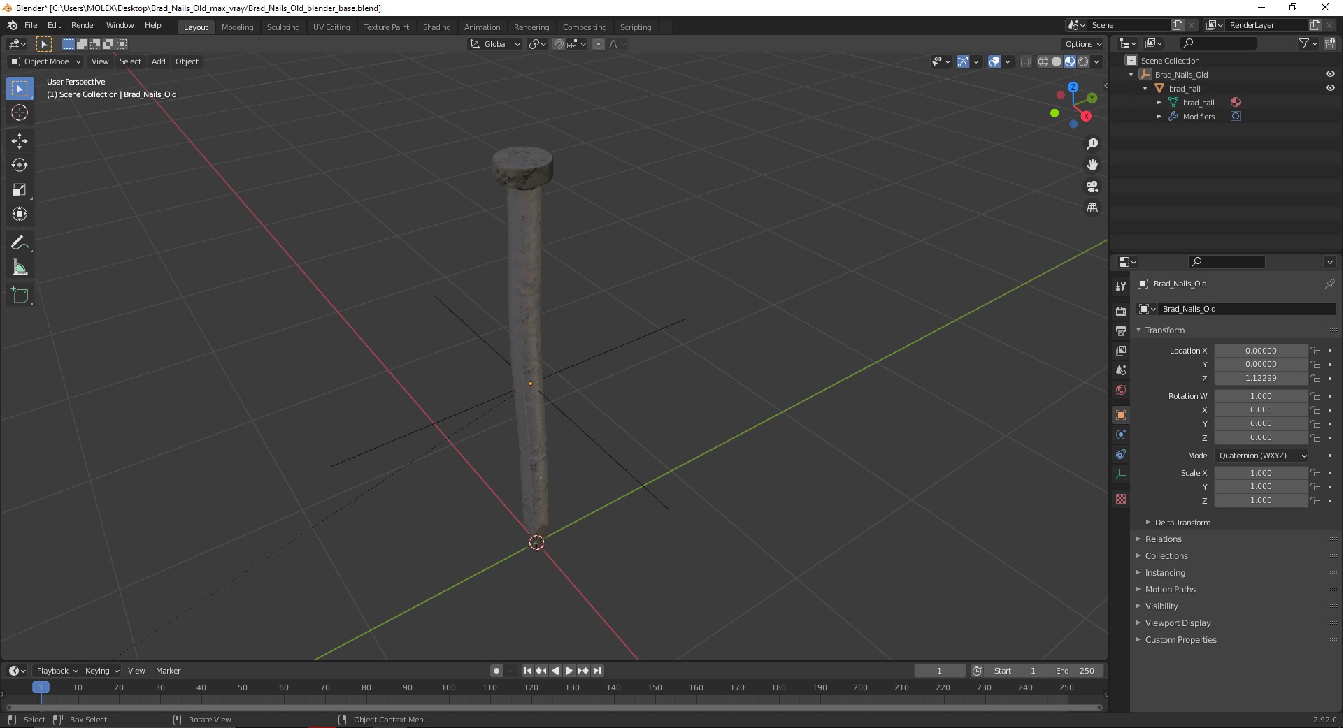 Brad Nails Old 3D model