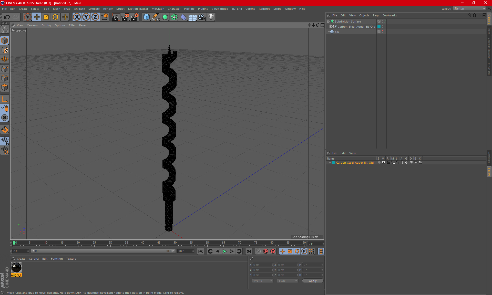 3D Carbon Steel Auger Bit Old