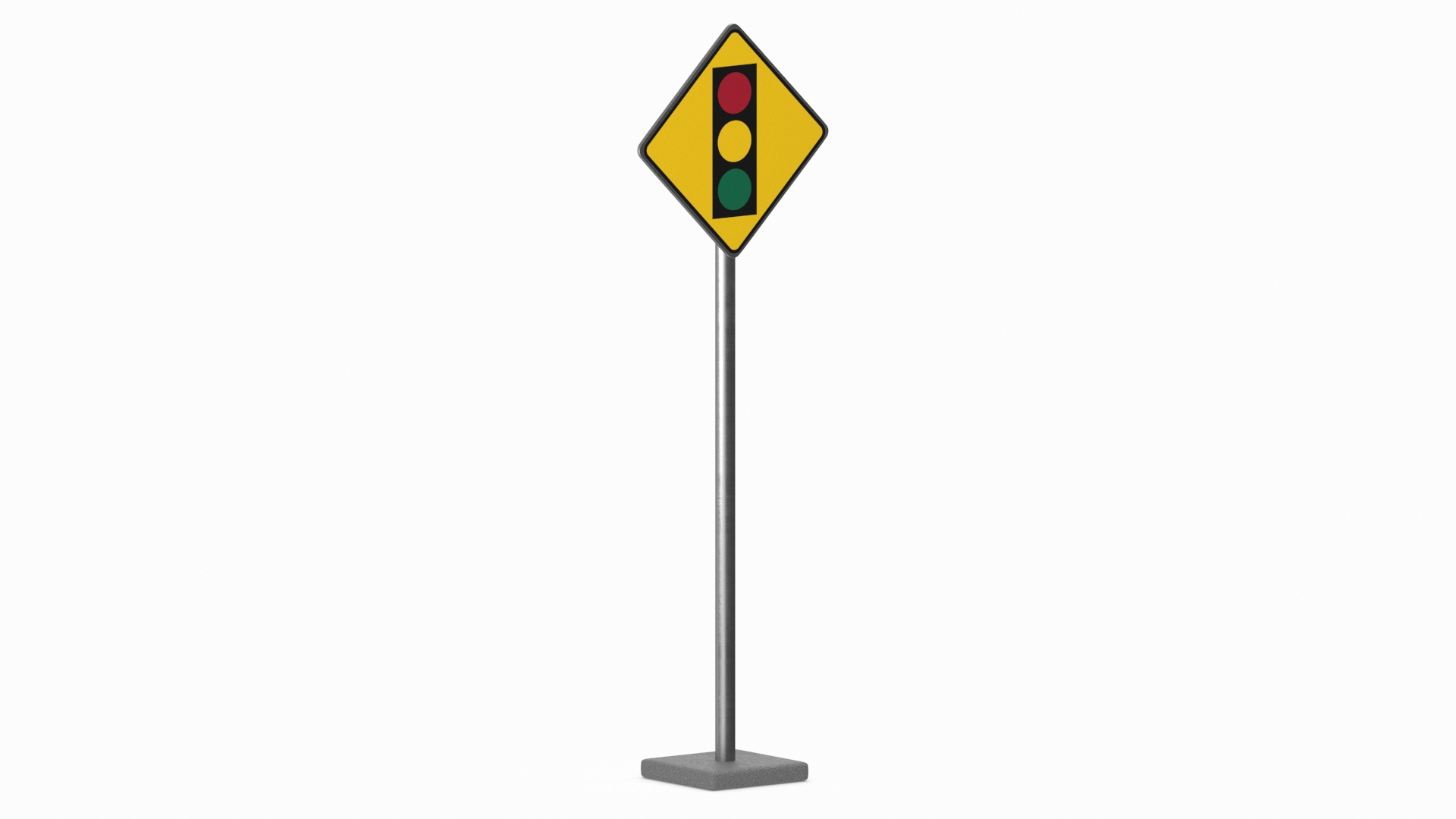 Warning Sign Traffic Light Ahead 3D