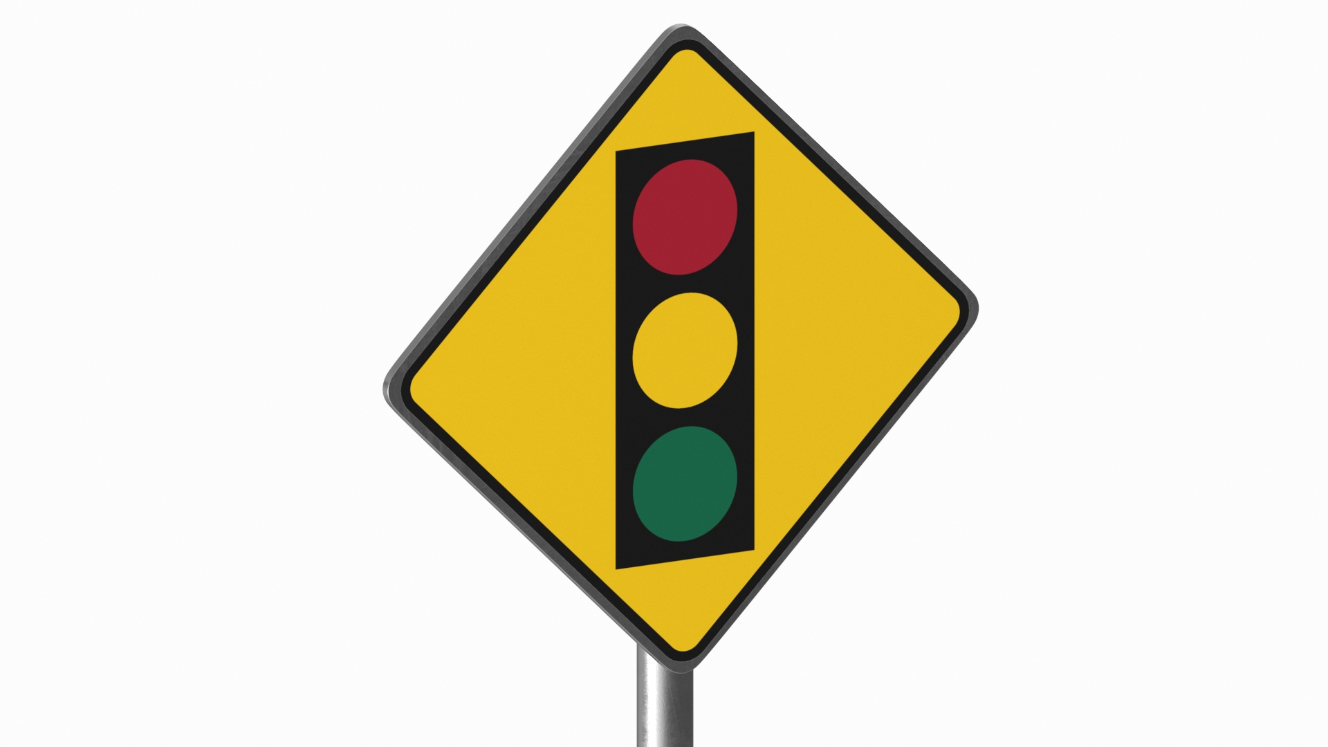 Warning Sign Traffic Light Ahead 3D