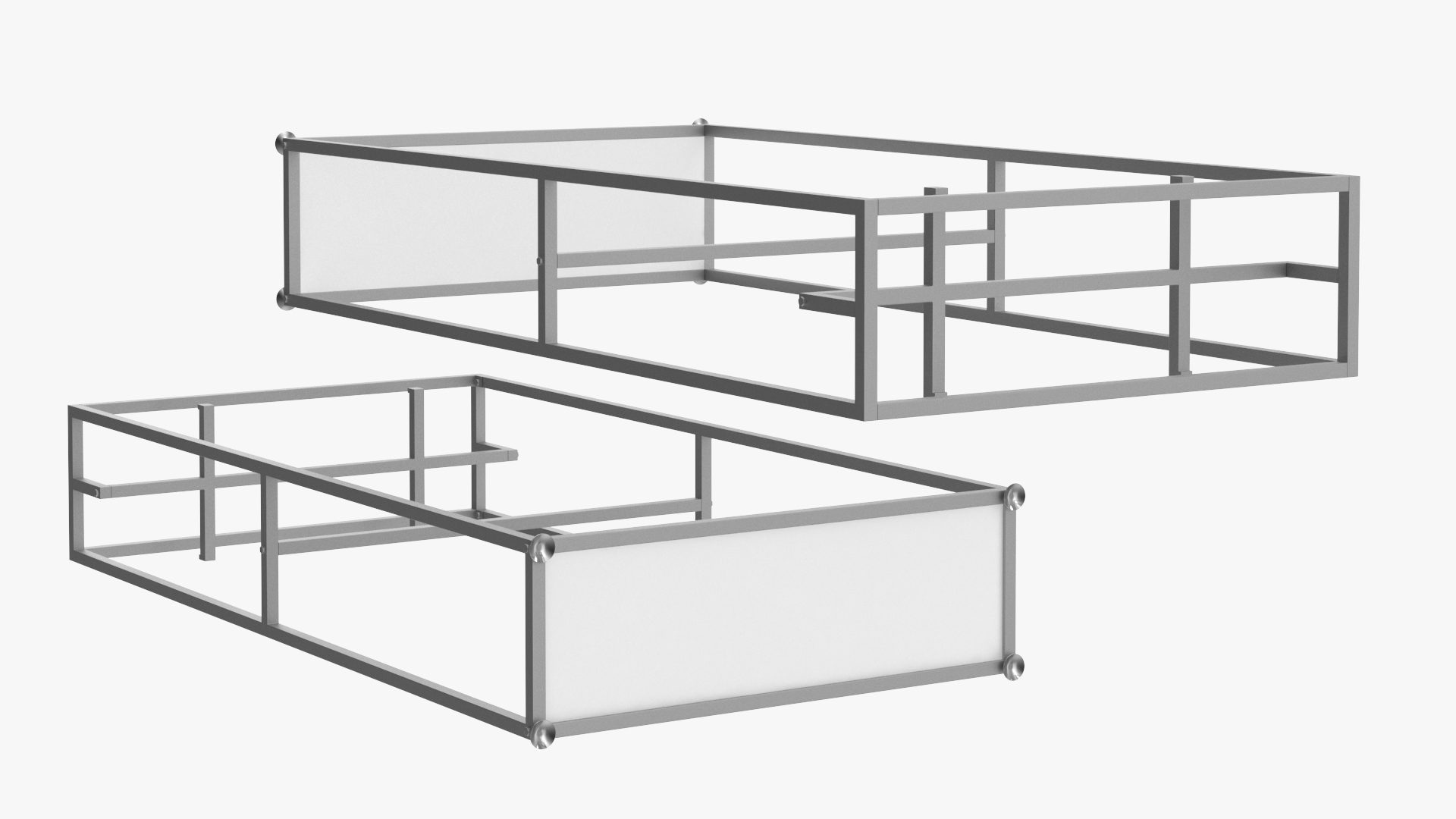 3D Double Coat Rack Silver model