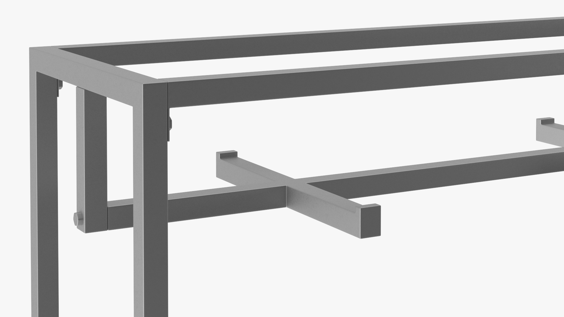 3D Double Coat Rack Silver model