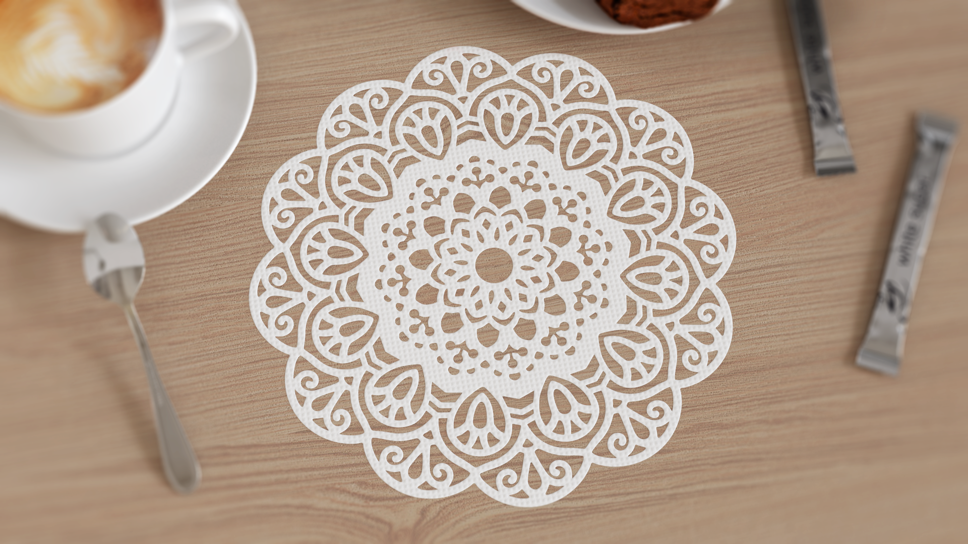 Round Disposable Lace Paper Doilie White, view 4