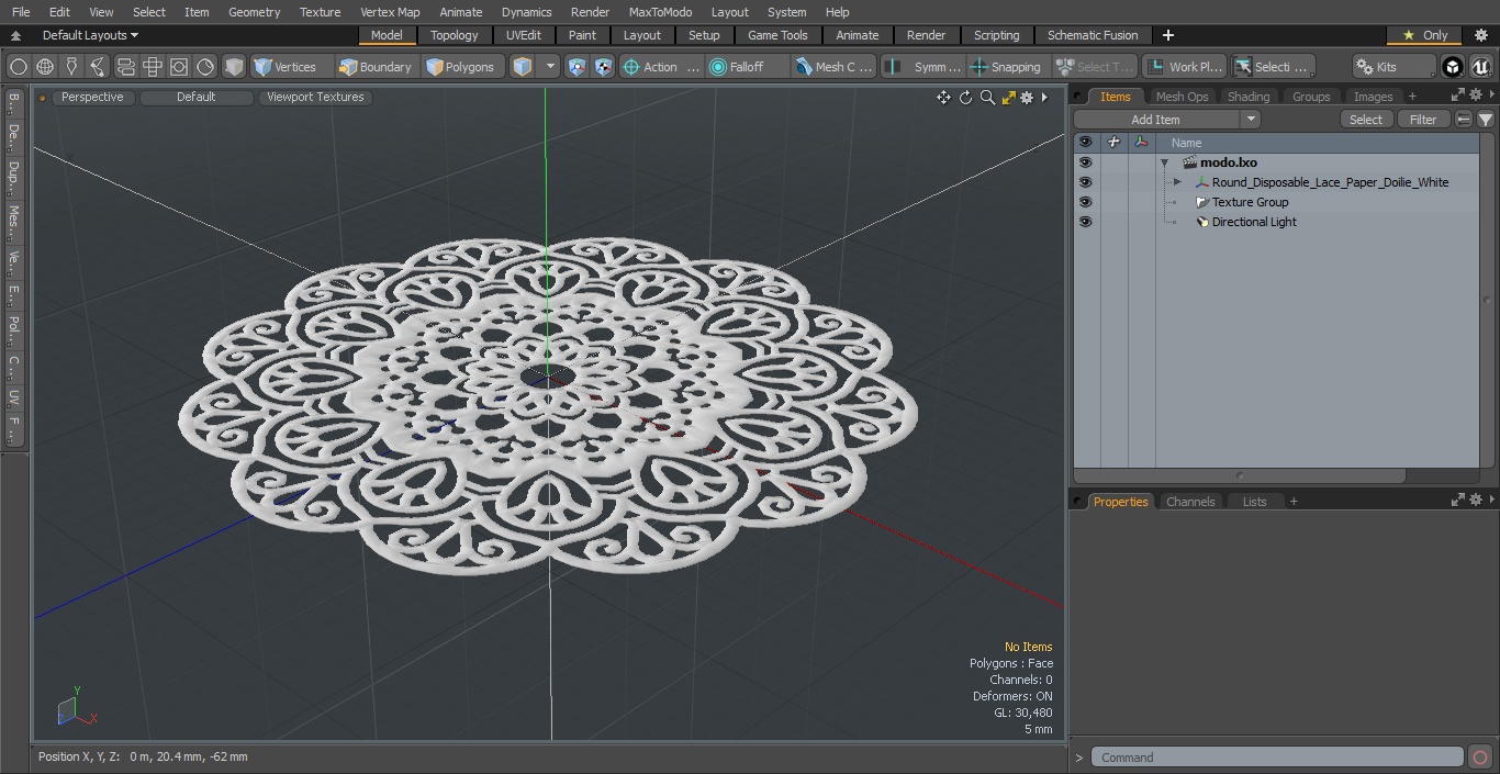 3D model Round Disposable Lace Paper Doilie White