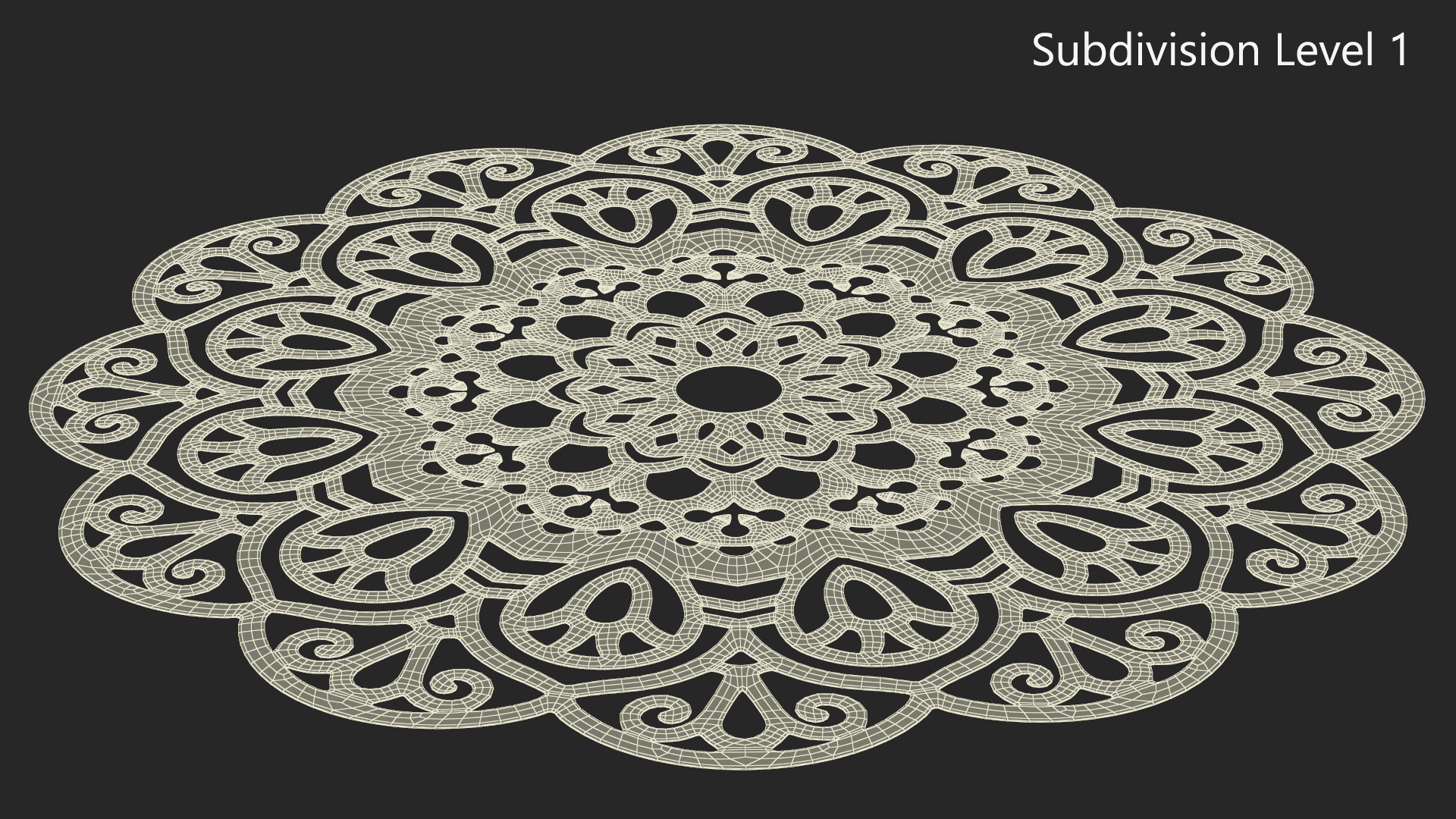 3D model Round Disposable Lace Paper Doilie White