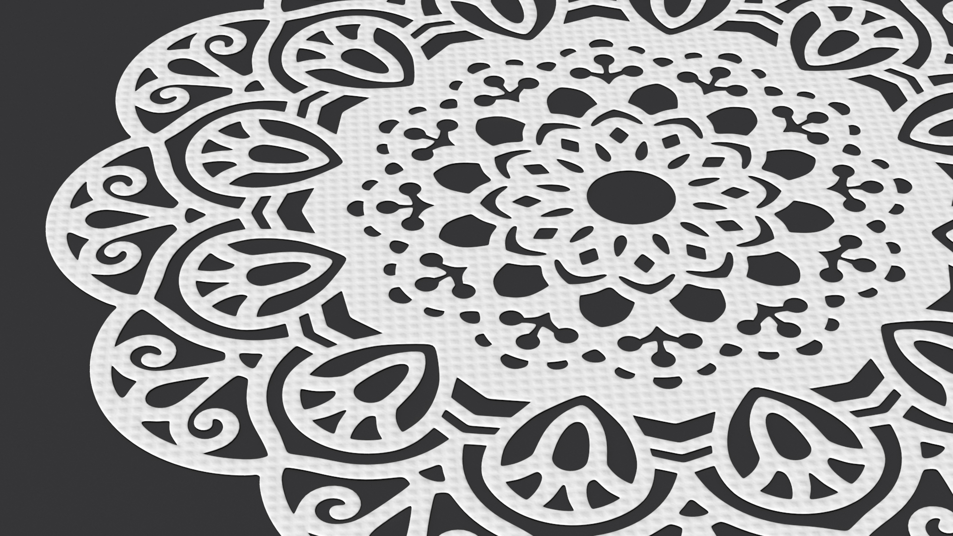 3D model Round Disposable Lace Paper Doilie White