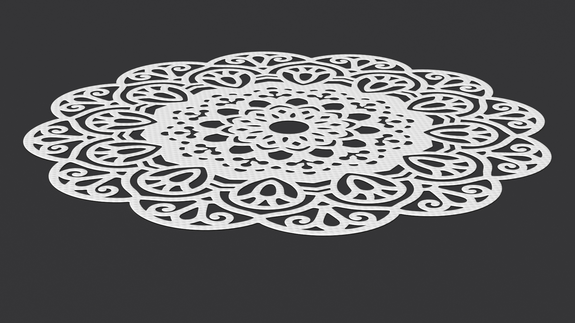 3D model Round Disposable Lace Paper Doilie White