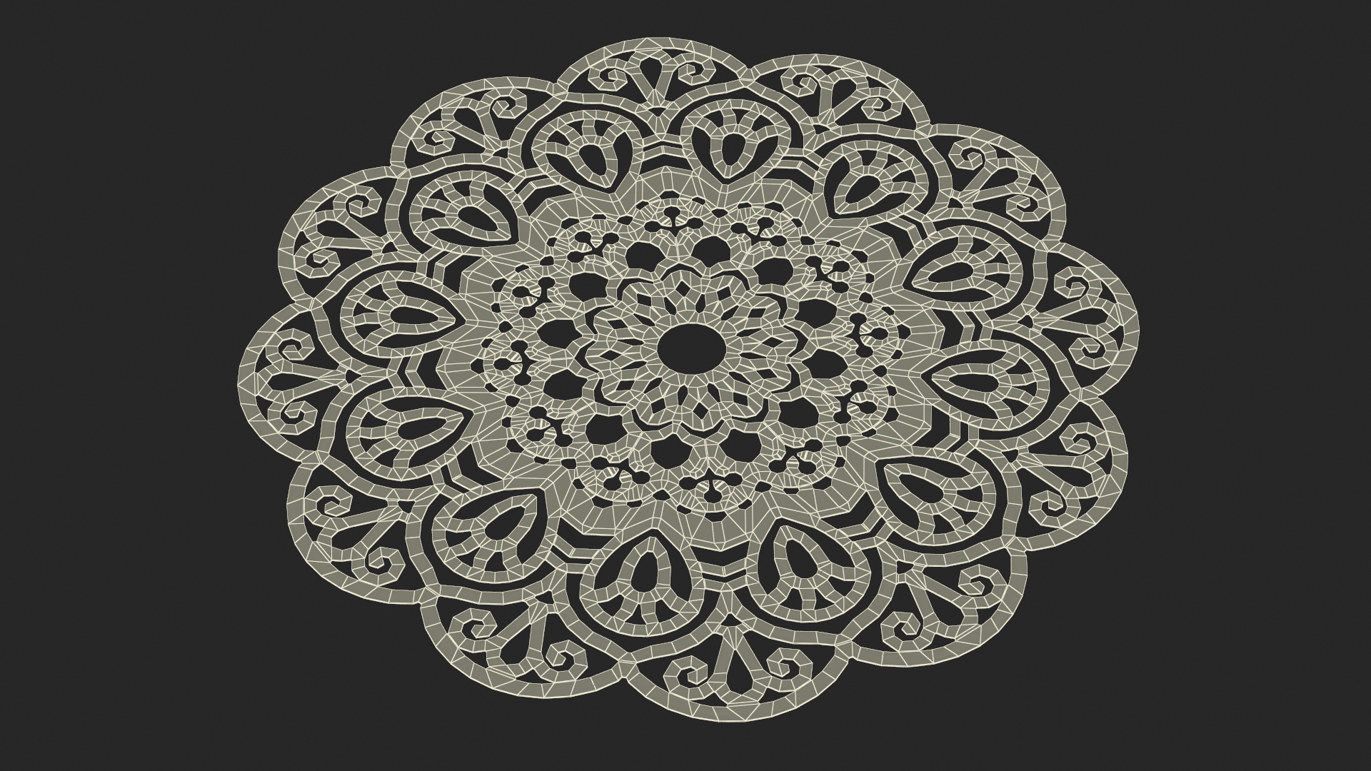 3D model Round Disposable Lace Paper Doilie White