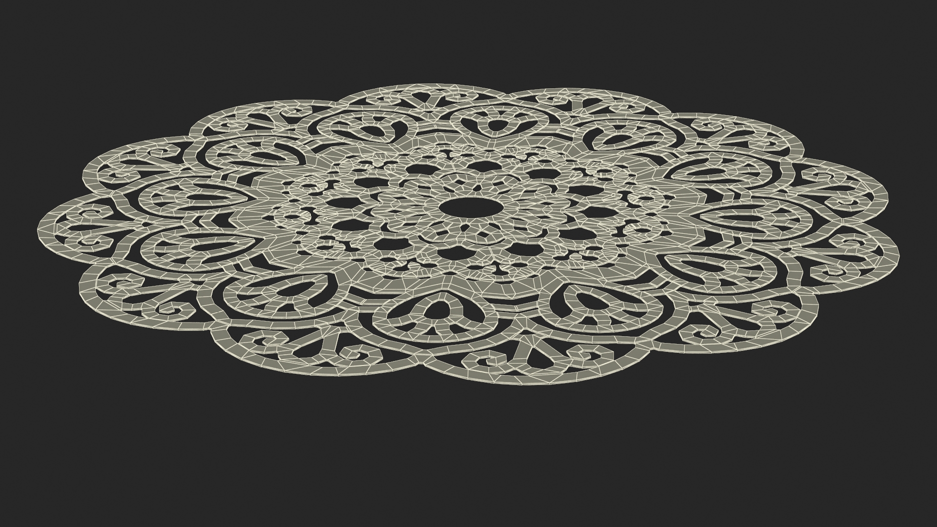 3D model Round Disposable Lace Paper Doilie White