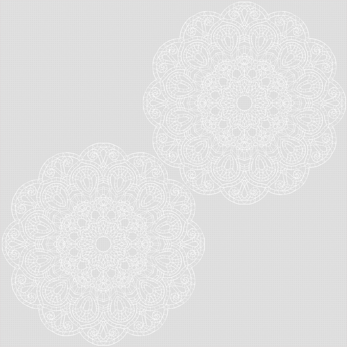 3D model Round Disposable Lace Paper Doilie White
