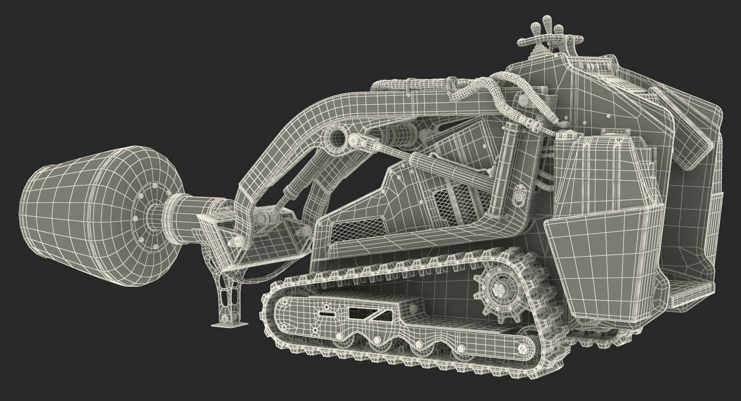 3D model Mini Skid Steer Loader Mixer Rigged