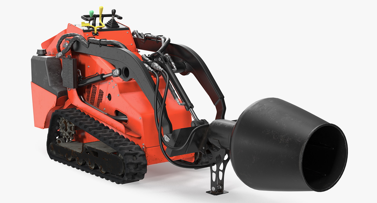 3D model Mini Skid Steer Loader Mixer Rigged