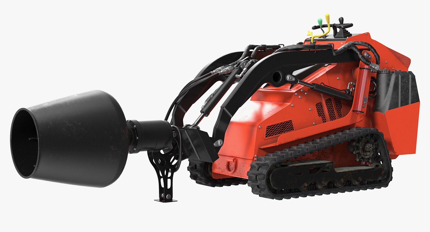 3D model Mini Skid Steer Loader Mixer Rigged