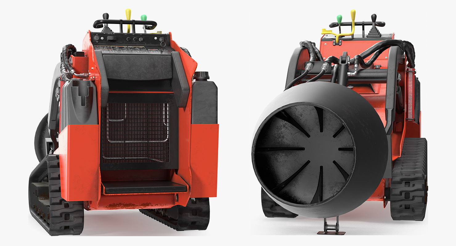 3D model Mini Skid Steer Loader Mixer Rigged