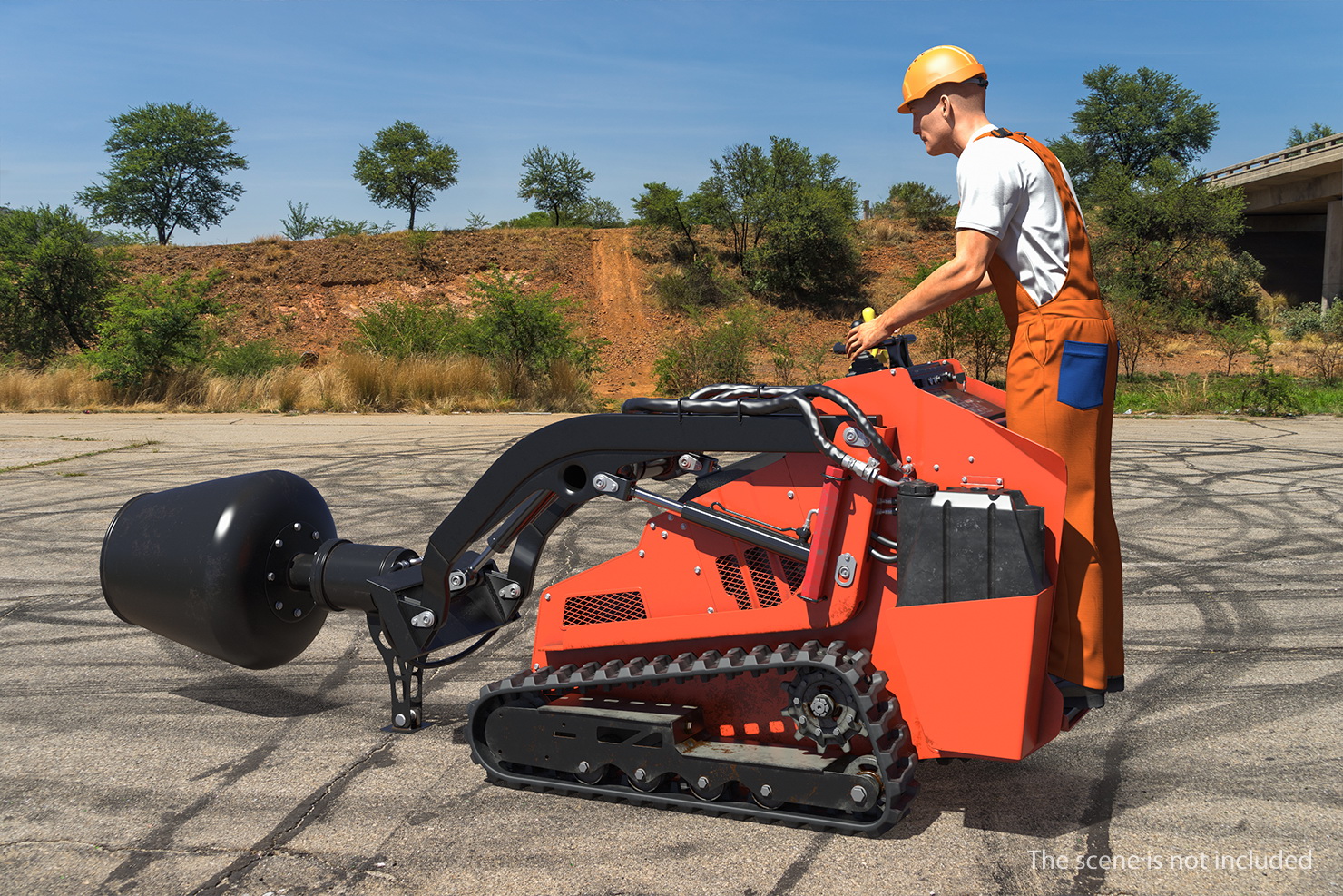 3D model Mini Skid Steer Loader Mixer Rigged