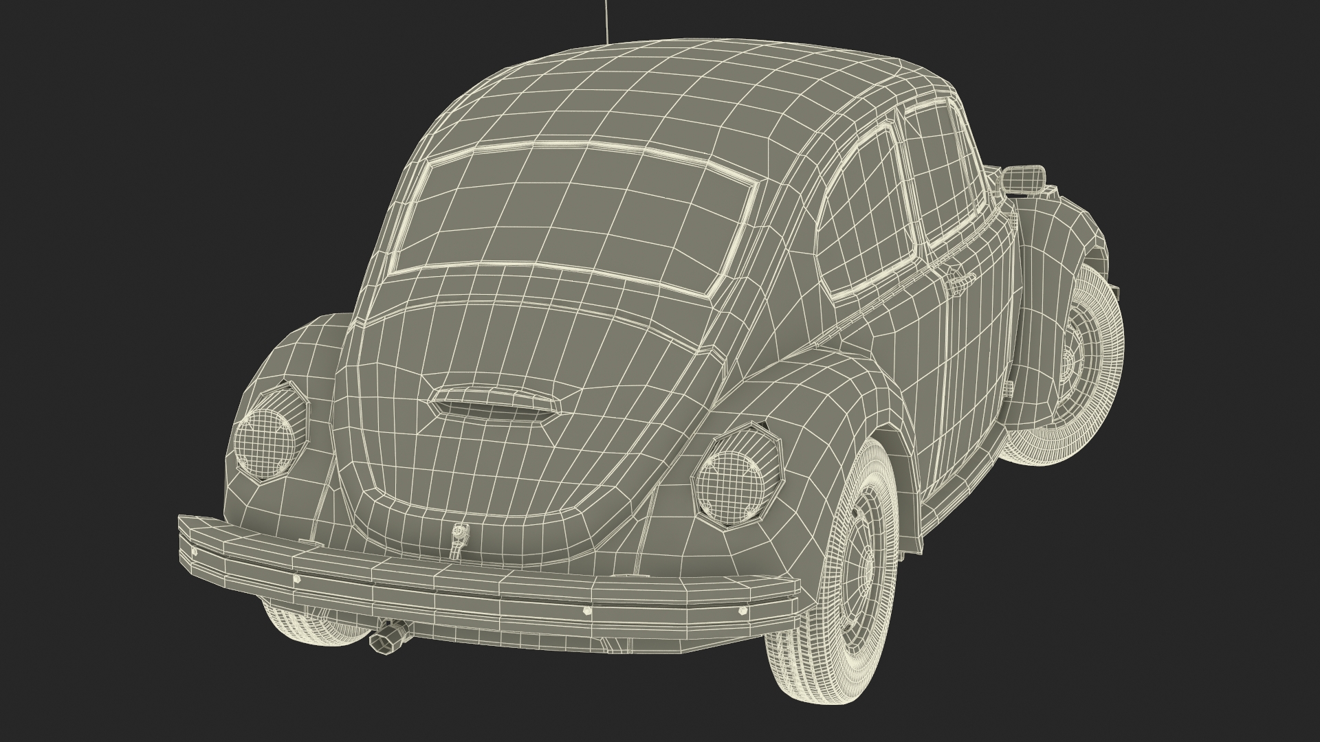 3D model Iconic Volkswagen Beetle Rigged for Maya