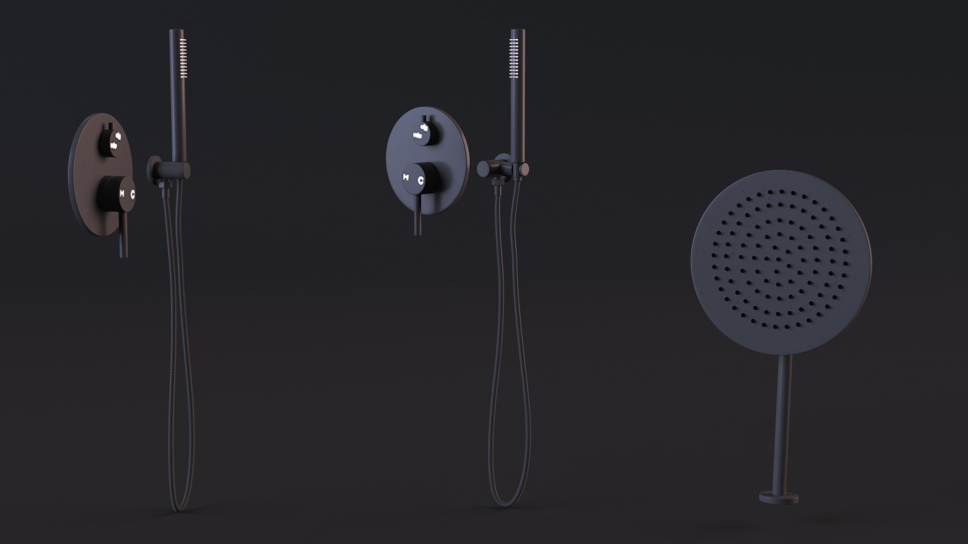 Corner Glass Shower Cabin with Sliding Door Black 3D model