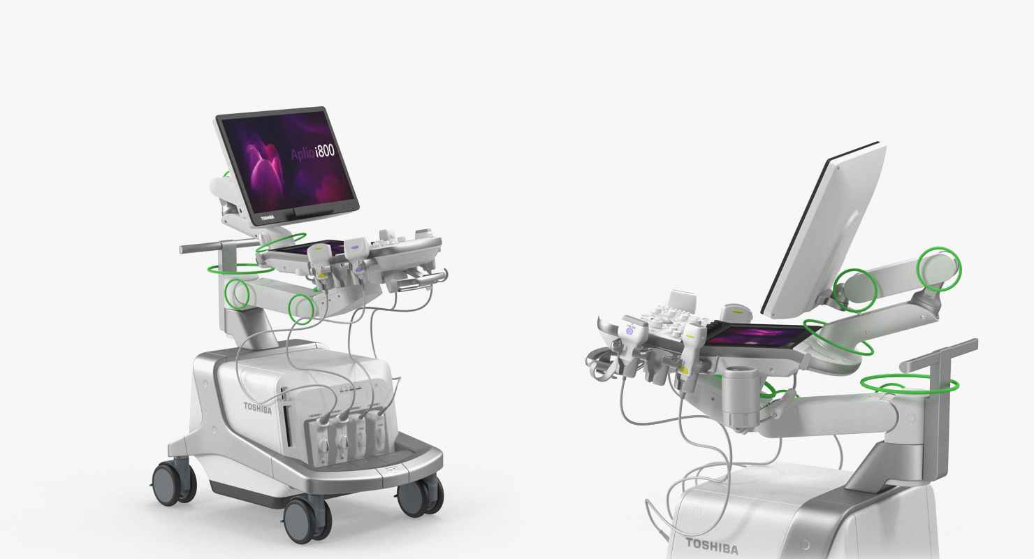 3D Toshiba Aplio i800 Ultrasound System Rigged model