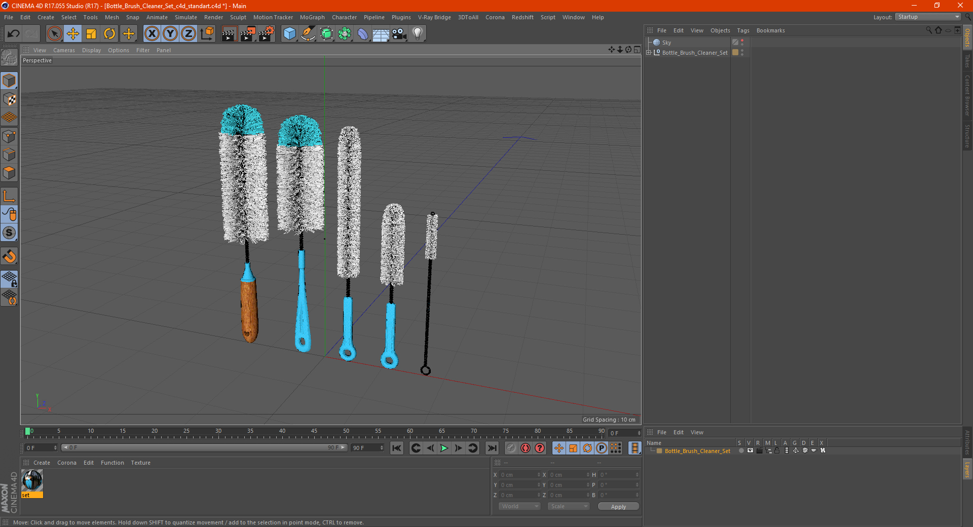 Bottle Brush Cleaner Set 3D model