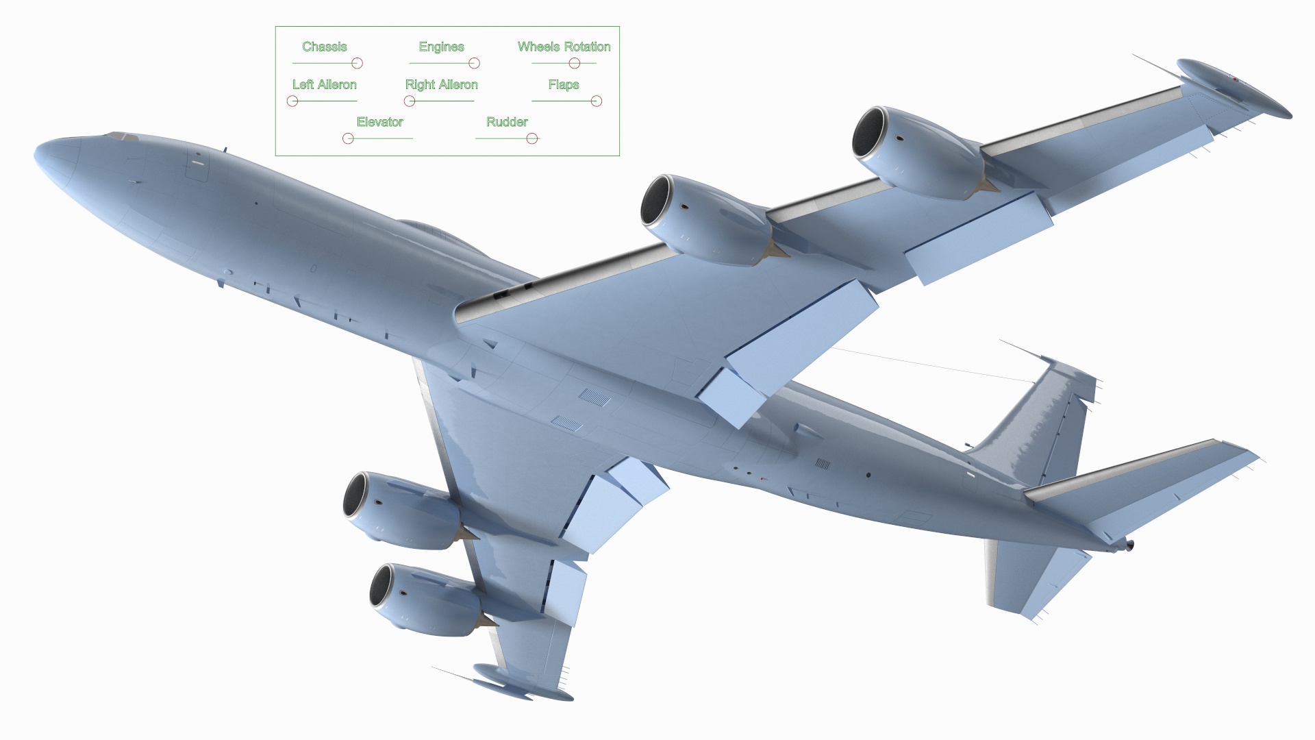 3D model Army Airplane Blue Rigged