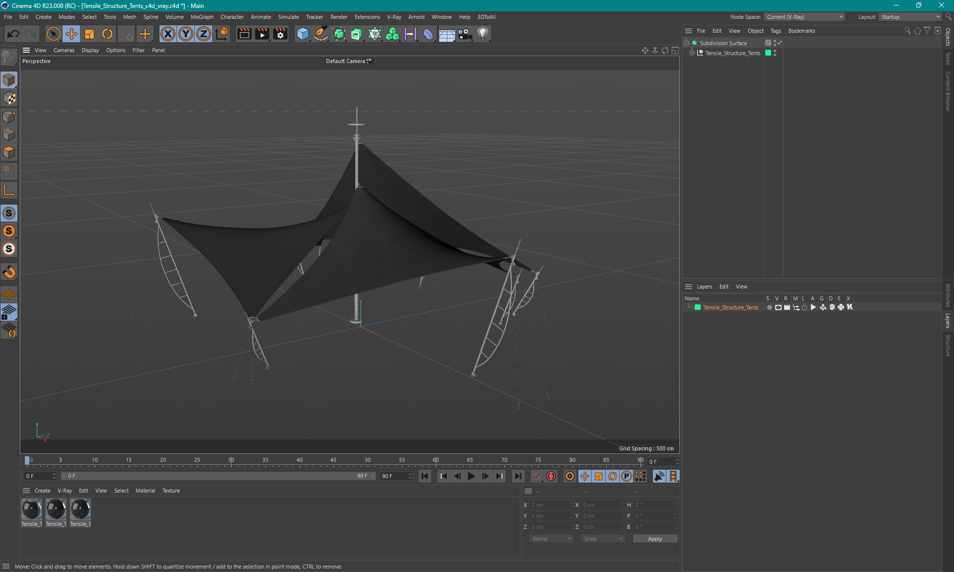 3D Tensile Structure Tents model