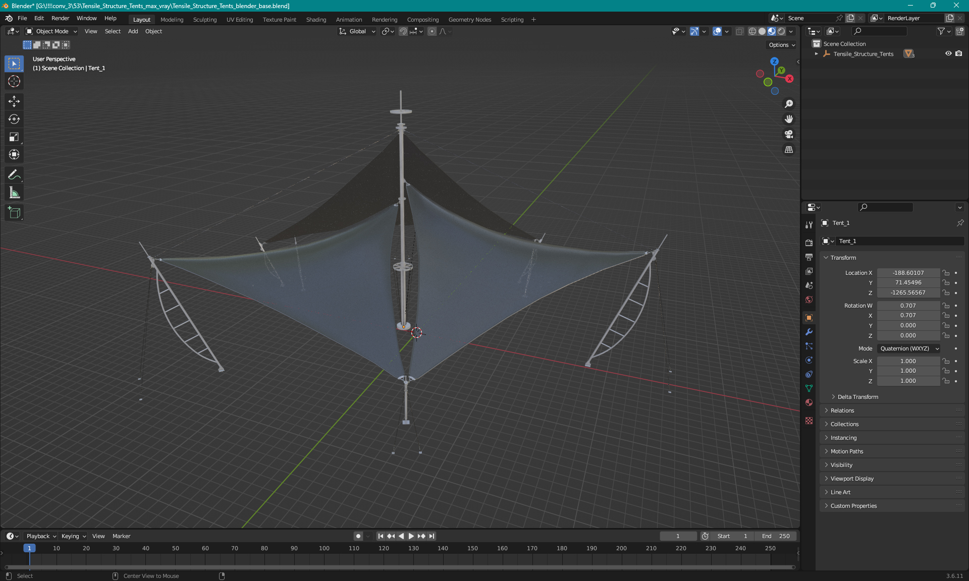 3D Tensile Structure Tents model