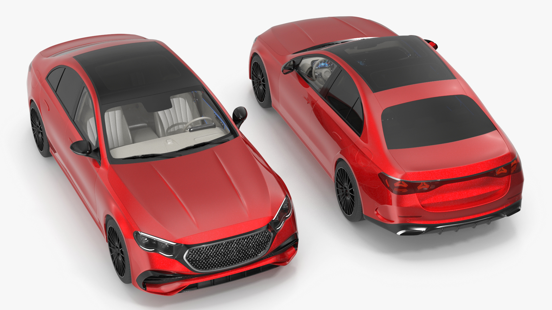 3D Luxury Red Sedan