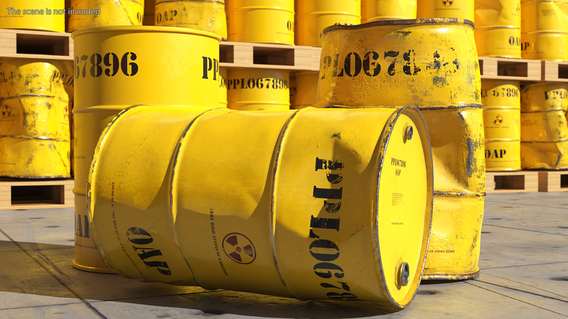 Radioactive Waste Barrels Set 3D model