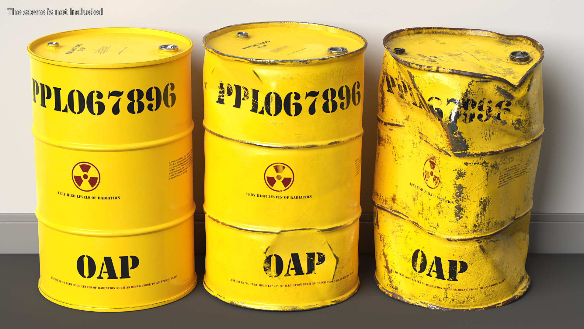 Radioactive Waste Barrels Set 3D model
