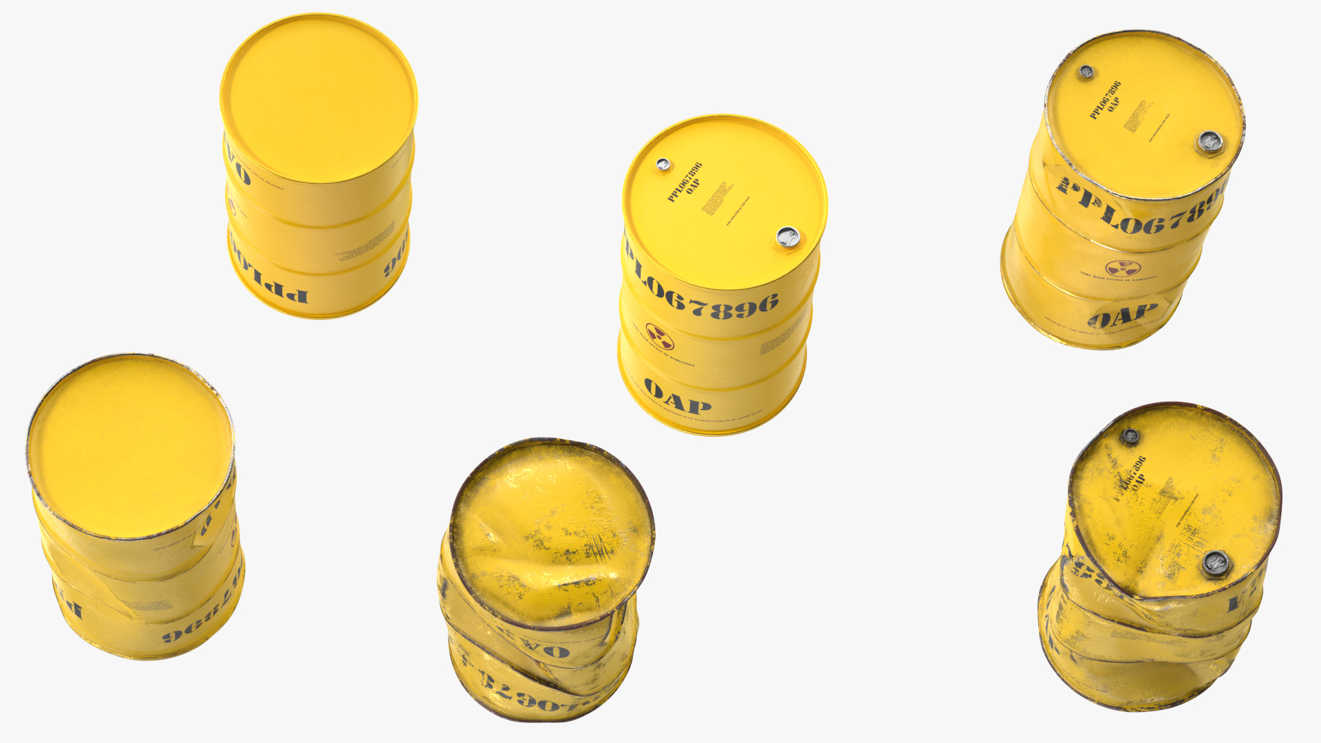 Radioactive Waste Barrels Set 3D model