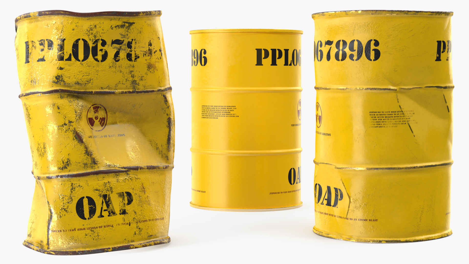 Radioactive Waste Barrels Set 3D model